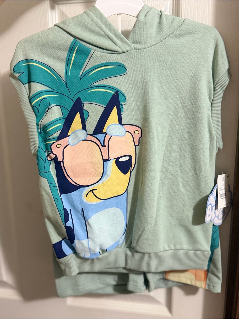 Kids' Light Green Sleeveless Hoodie Top
